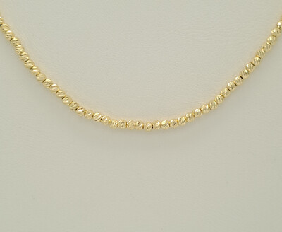 585 Gold Damen Kette 50cm 52cm Kugel diamantiert 14 Karat Gelbgold Collier 8,80g
