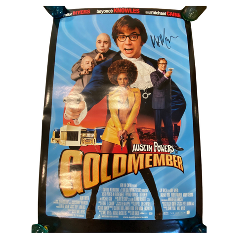 Austin Powers signiertes Poster mit einem Blatt von Mike Myers