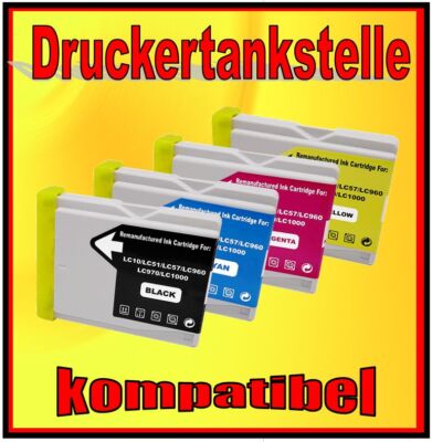 komp. Patronen für Brother ersetzt LC-970 LC-1000 DCP 350 5353 357 520 525 530