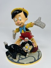 Disney Arribas Brothers Ltd Ed 2012 Pinocchio & Figaro Jeweled Swarovski Figurin