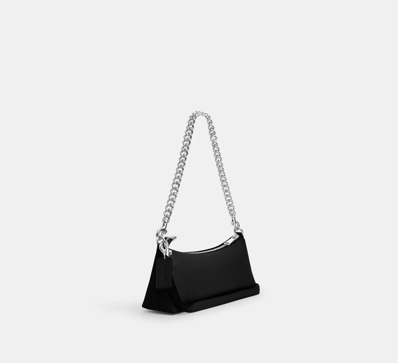 Coach CL407 Charlotte Shoulder Bag Refine Pebble Leather Black 