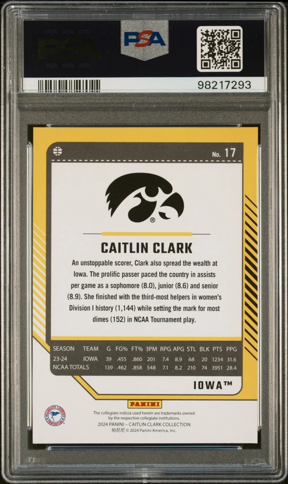 2023-2024 CAITLIN CLARK COLLECTION DONRUSS TARGET RED #17 PSA 9 MINT - Image 2 of 2
