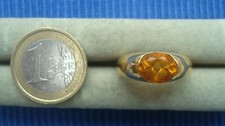 B26C Neuf Bague Métal Doré Plaqué Citrine Topaze Lot Bijou