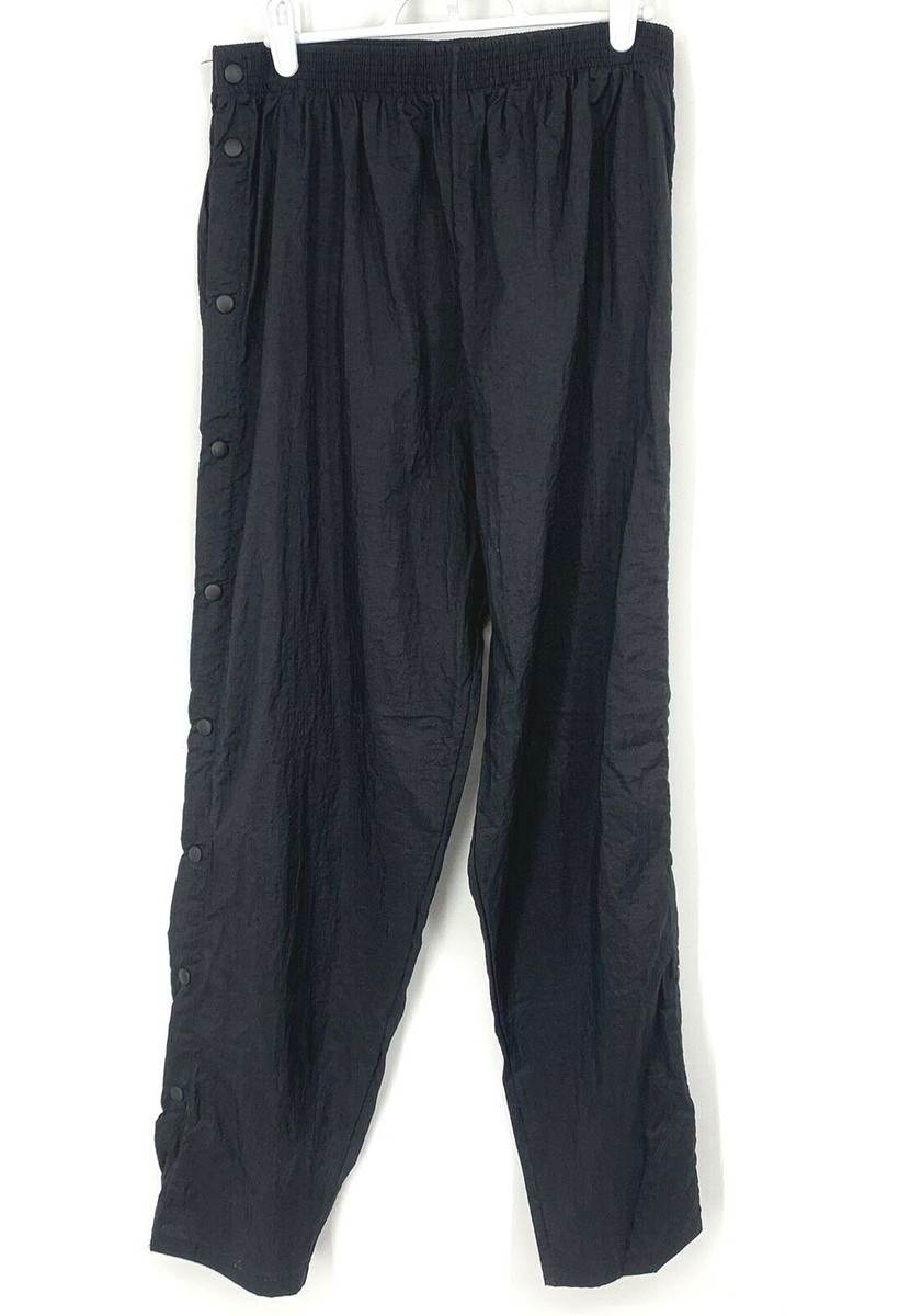 Vintage Shragz Nylon Snap Down Sides Pants 80s 90s Size