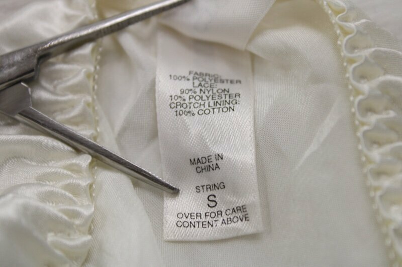 Vtg Victorias Secret Satin String Bikini Panty pearls… Gem