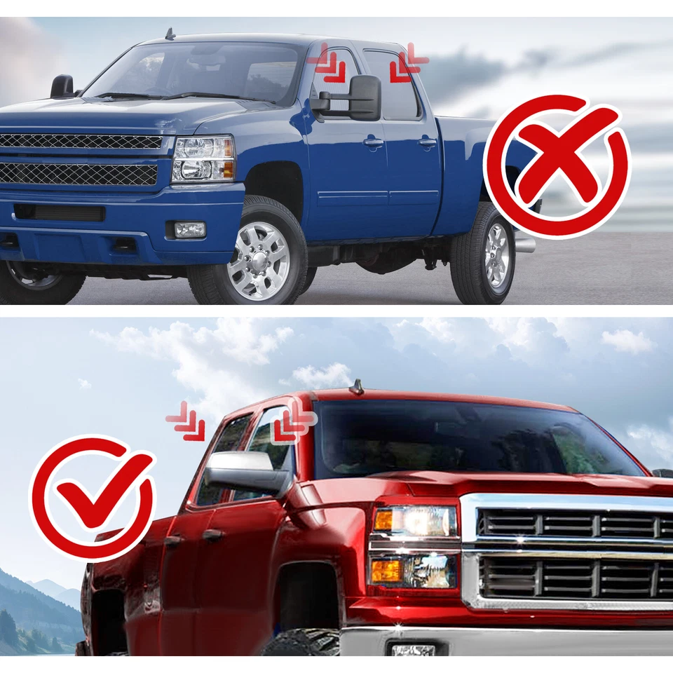 LH + RH для Chevy Silverado Tahoe GMC Sierra Yukon 07-13 хромированная крышка зеркала - Изображение 2 из 4