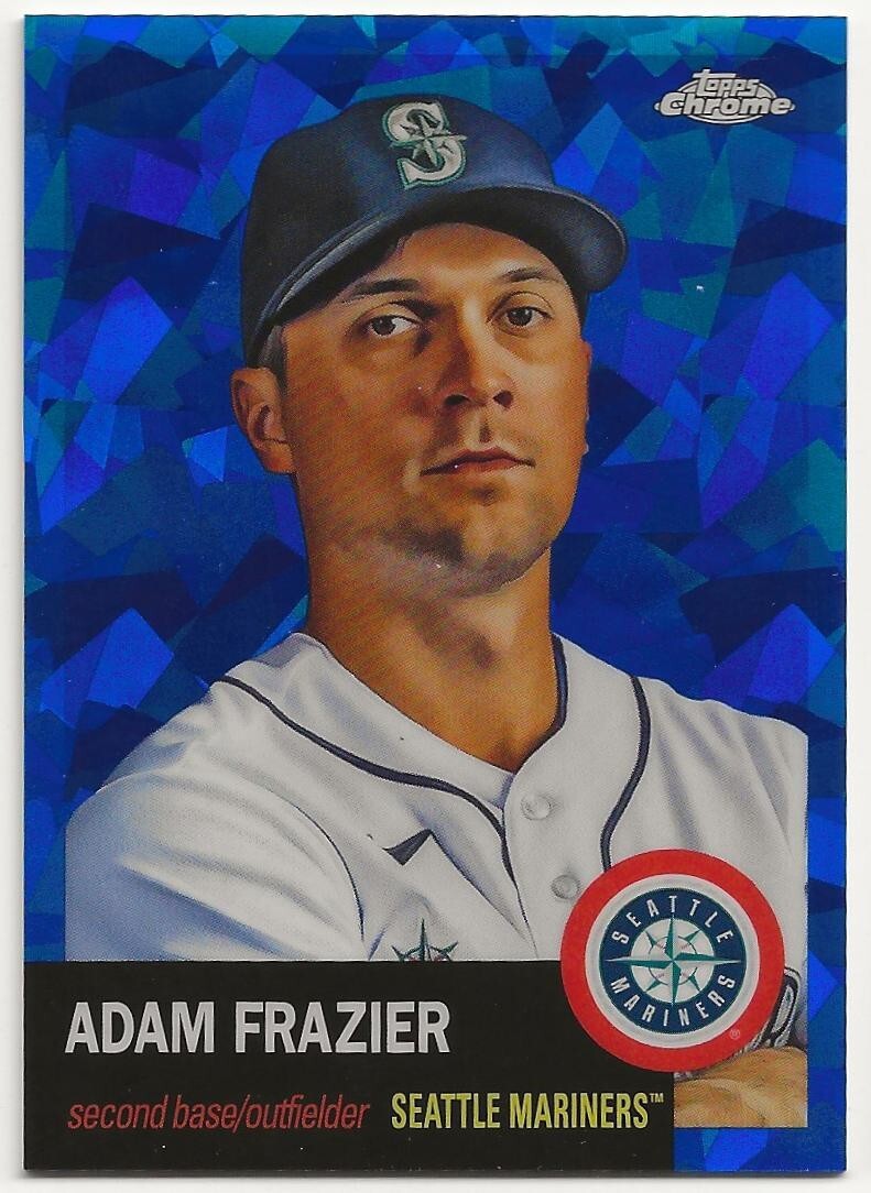 2022 Topps Chrome Anniversary Blue Atomic Adam Frazier 098/100