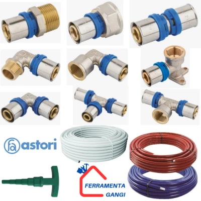 RACCORDI A PRESSARE PINZARE PER TUBO MULTISTRATO ACQUA 16-20 ASTORI E TUBOMULT.