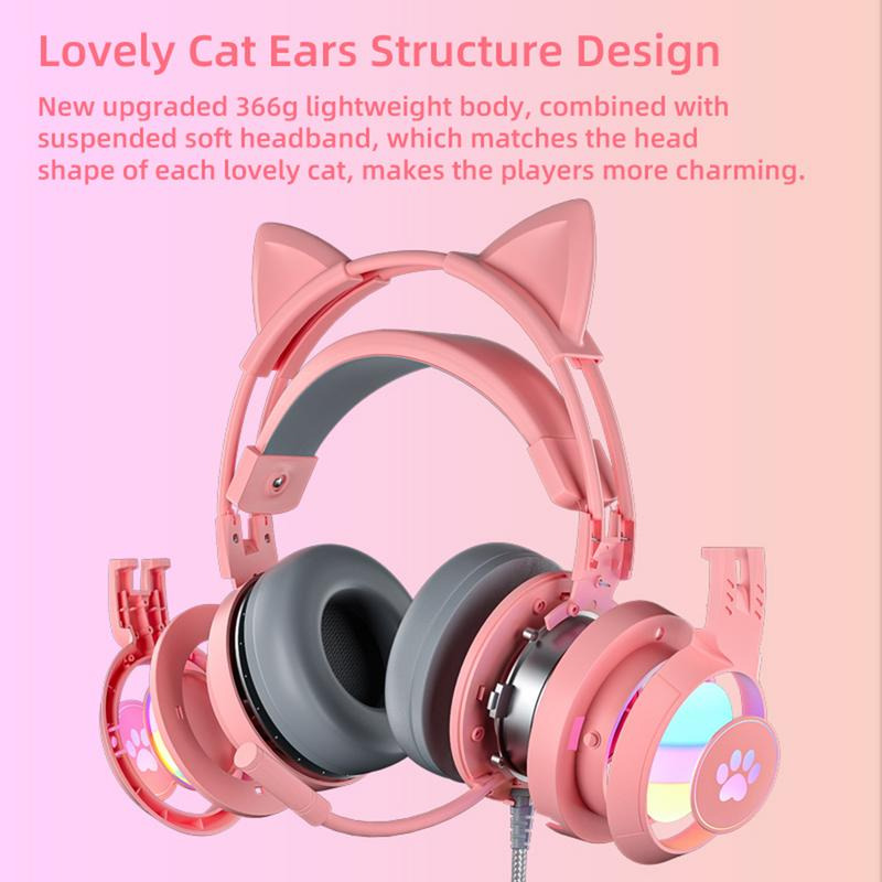 Gaming Headphones Cat Ears, Stereo Gaming Headset Cat Ear