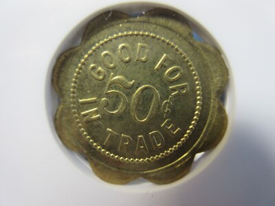 1940) Wendover UT / Pastime Club GF 50¢ In Trade Token BS 27 mm