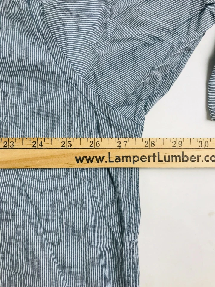 Gap платье рубашка мужская размер очень большой серый мини в полоску длинным рукавом на пуговицах - Изображение 3 из 4