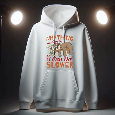Faultier Hoodie, Anything You Can do I Can Do Slower Hoodie, Schlaffaultier Kapuze