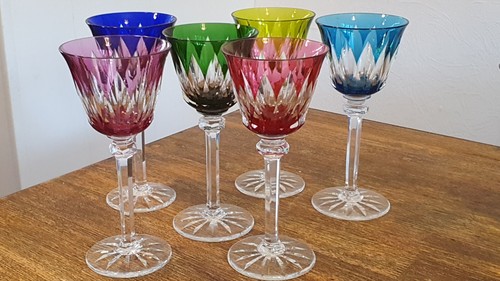 SAINT LOUIS CRISTAL ROEMER MODÈLE PROVENCE* 6 *GRANDS VERRES À VIN 19,7 cm 1950 - Imagen 18 de 24