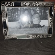 Fetco Home Decor Pewter Picture Frame Good Dog Woof Best Friend 4" x 6" Picture