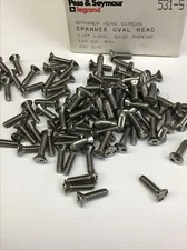 (100pc) P&S Tamperproof Spanner Oval Head Screws 1/2” 6-32 Stainless Electrical