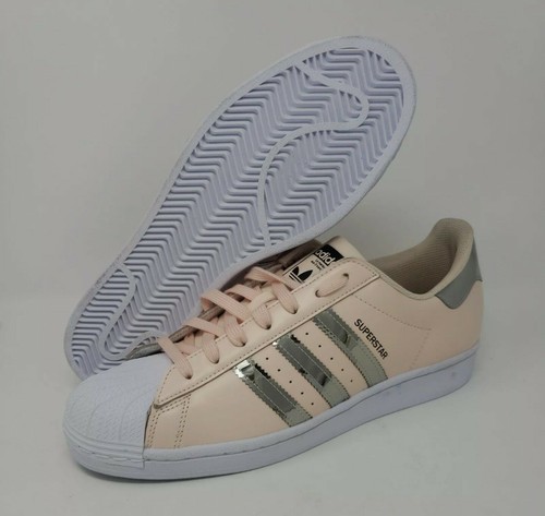 New Adidas Superstar Pink Tint Silver 