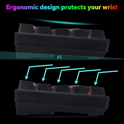 60% Wireless Gaming Keyboard and Mouse ComboLED Backlit Rechargeable 2000mAh ... - Picture 5 of 7