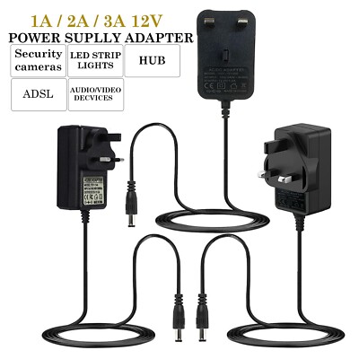 Trafo 100-240V 5V 12V 1A 2A 3A UK Stecker Ladegerät Netzteil AC/DC Adapter
