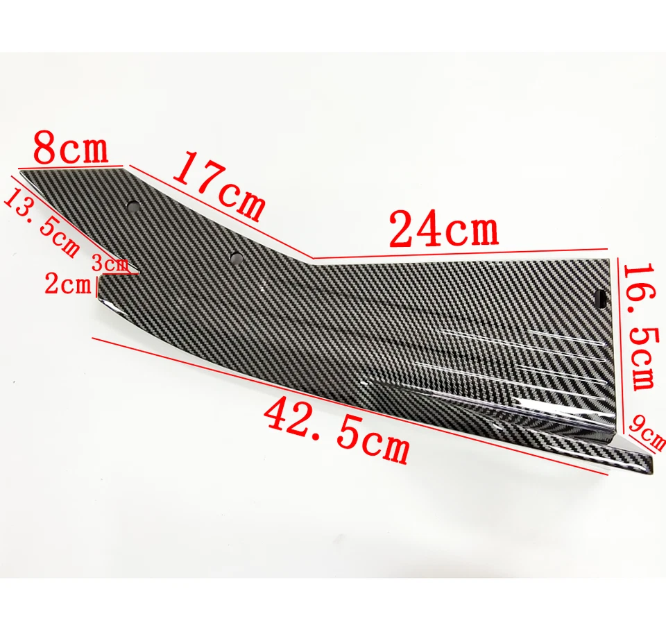 Kit de cuerpo de alerón de faldón lateral protector canard difusor de labios parachoques trasero*2 Foto 2 de 4