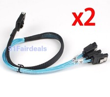 2X Mini SAS to 4-SATA SFF-8087 Multi-Lane Forward Breakout Internal Cable 100CM