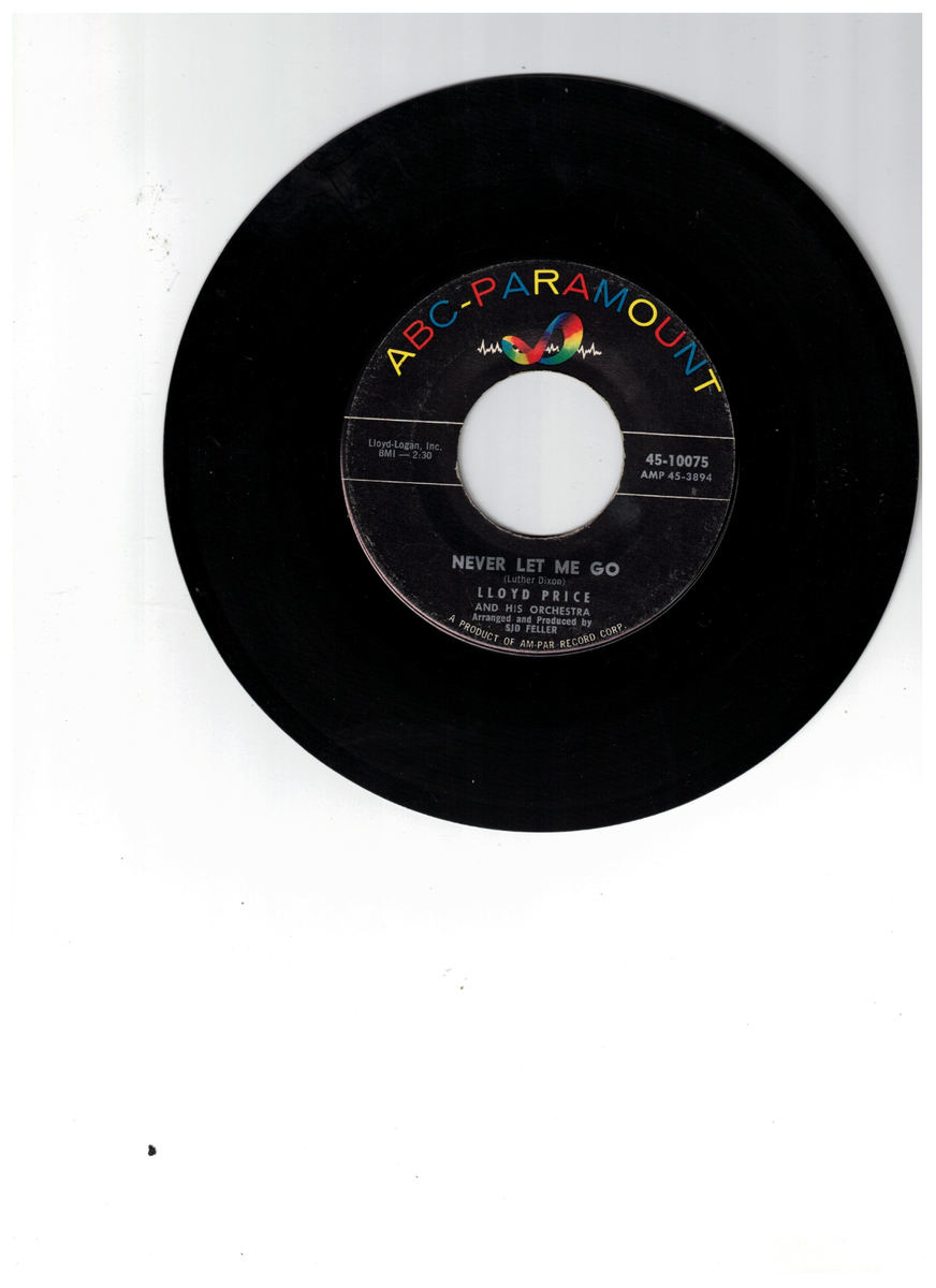Lloyd Price R&B 45 (ABC-PAR 10075) Lady Luck/Never Let Me Go VG+
