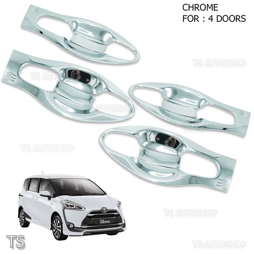 Door Handle Bowl Insert Cover Chrome V2 Fits Toyota Sienta Xp170 2017 - 2018 - Picture 4 of 5