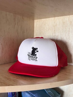 VINTAGE Stussy Rat Mesh Trucker Hat Adjustable Snapback Spell Out