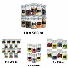 Creative Home Einmachgläser für Küche Vorratsgläser Bügelverschluss | 3 Setzen