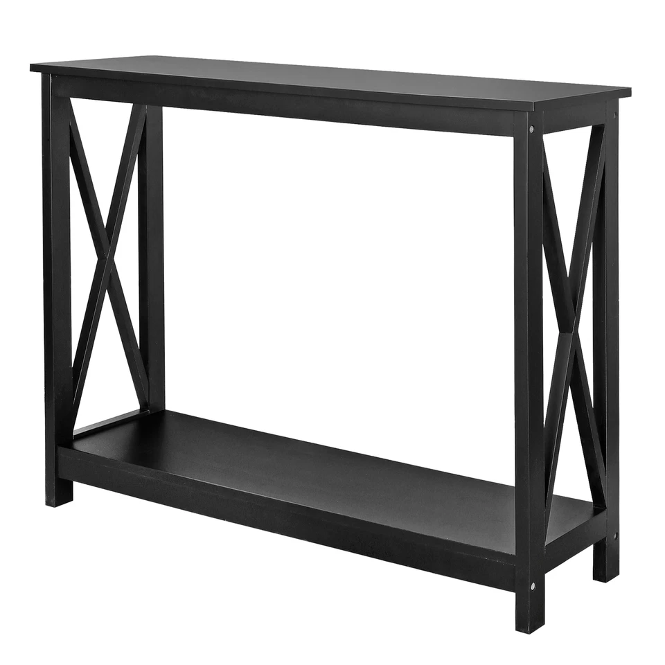 Console Table Accent Side Stand Beside Wall Entryway Save Space Store Books - Image 2 of 4