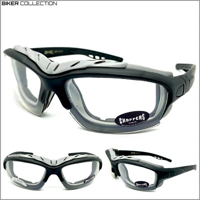 Motorrad Tag Reiten Gepolstert Sicherheit Schutz Sonnenbrille Brille Klar Gläser - Bild 1 von 4
