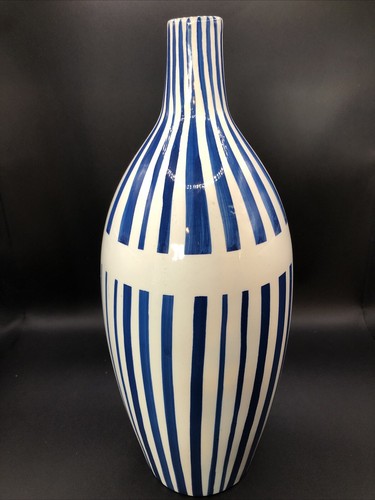 Schöne Mid Century Vase Keramik Blau 39cm