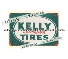 Kelly Springfield Tires Auto speed shop metal tin sign wall art lodge cafe
