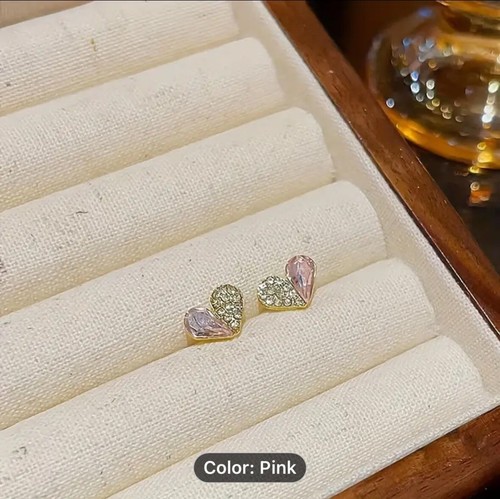 Crystal Heart 18 K Gold plated Earring Studs Jewelry For Womens Girls - Picture 6 of 8