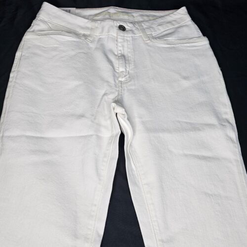 Eddie Bauer Curvy Denim Trouser Jeans Pants Womens Reg. Size White Flare Stretch - Picture 14 of 64