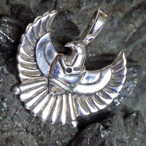  Horusfalke Talisman Horusauge Anhänger 925 Silber massives Amulett Falke + Band - Bild 1 von 3