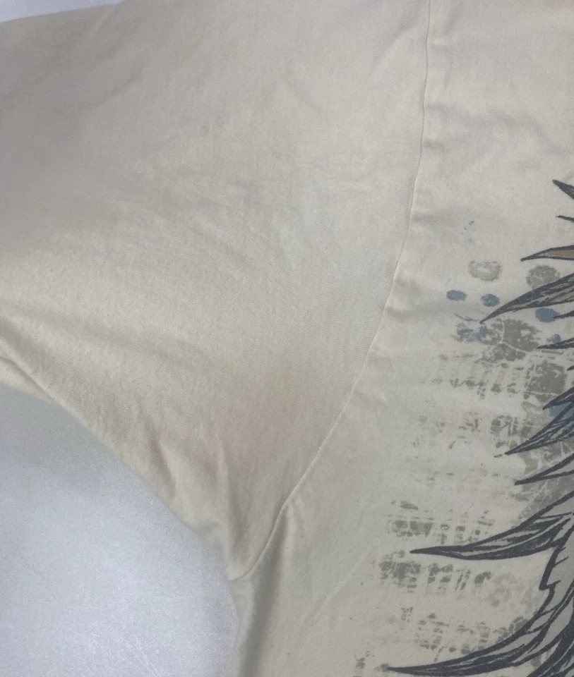 Camiseta Ring Of Fire Calavera Ala Cruz Gráfica Hombre XL Manga Corta Y2K Foto 3 de 4