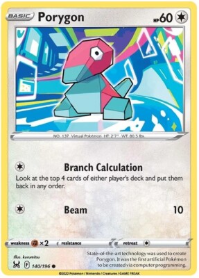 Porygon Pokemon TCG Card 140/196 | eBay
