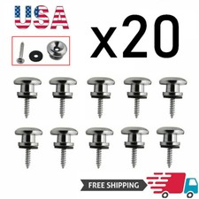 20PCS Chrome Guitar Strap Buttons Strap Locks Mushrooms Head End Pins AA