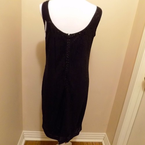 New York & Company Black Sequined Dress Sleeveless Lined Size 6 - Picture 4 of 5