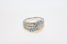 SCHMUCKFESTIVAL Damen Ring 925 Sterlingsilber Blau- & Weißtopas 18-AZ6670/691