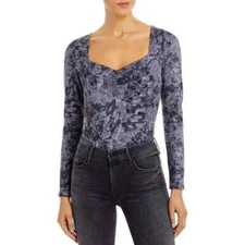 AQUA Snake Print Sweetheart Neck Bodysuit