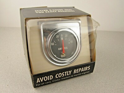 Vintage 1960's NOS Amperes Amps Gauge #363 Hot rod Rat muscle car Universal 1966