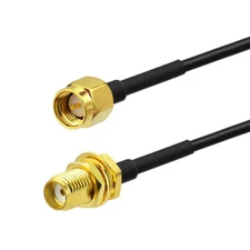 Bingfu RG174 SMA Male to Female Bulkhead Pigtail Cable 90cm For Wifi Antenna