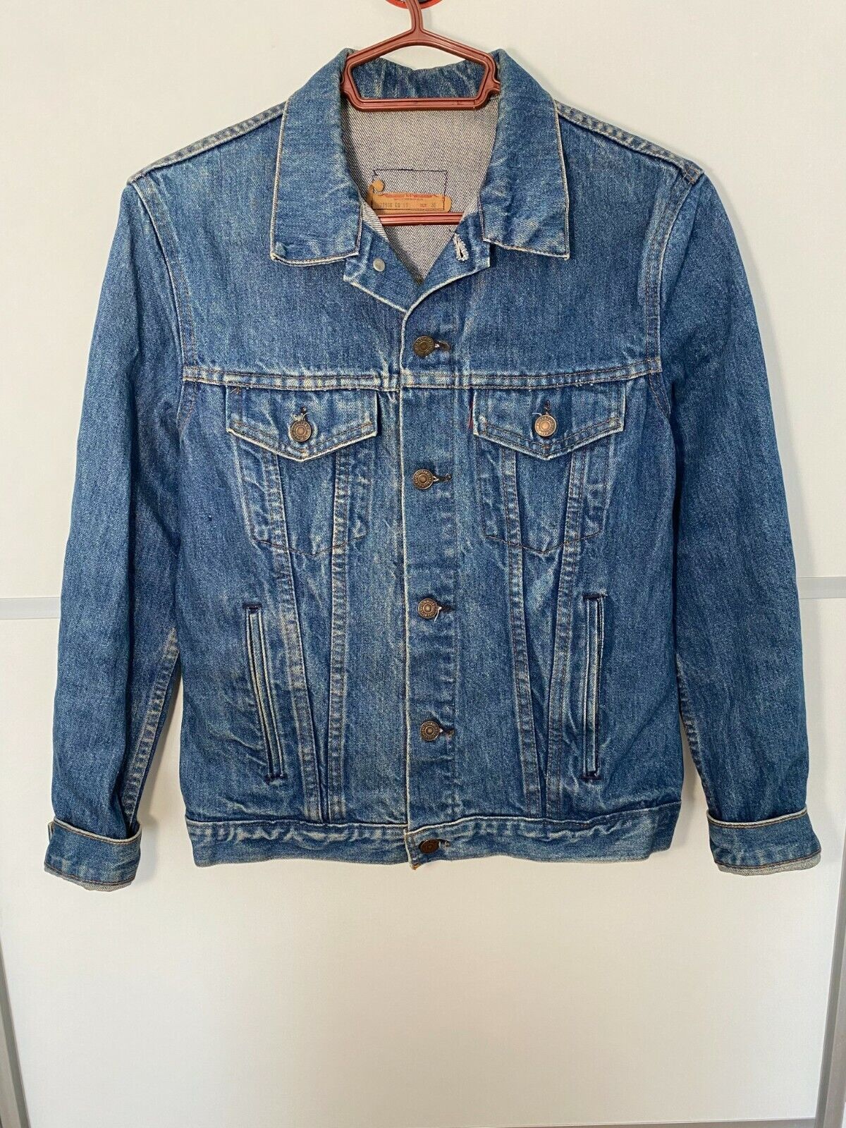 Vintage Levis Type 3 70505-0216 Denim Trucker Jacket 38 Made in GT