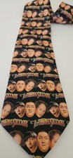 Three Stooges Men's Necktie Black Moe Larry Curly Black Novelty Ralph Marlin Vtg