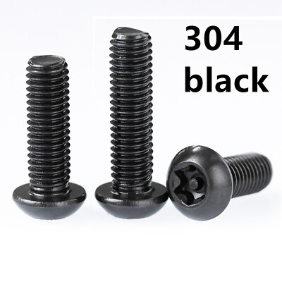 Black 304 Stainless Steel Pin Tamper Torx Button Head Security Screw M3 M4 M5 M6