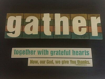 Gather Together Grateful Hearts Give God Thanks Blessings Unlimited Wall Plaque