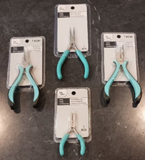 Lot of 4 New in Package Bead Landing Tools Round Mini Flat Bent Nose Pliers Blue