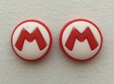 2x Silicone Mario Thumb Stick Grips Cap Covers Nintendo Switch - NEW US Seller