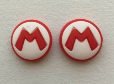 2x Silicone Mario Thumb Stick Grips Cap Covers Nintendo Switch - NEW! US Seller